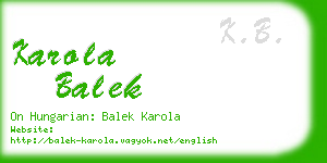 karola balek business card